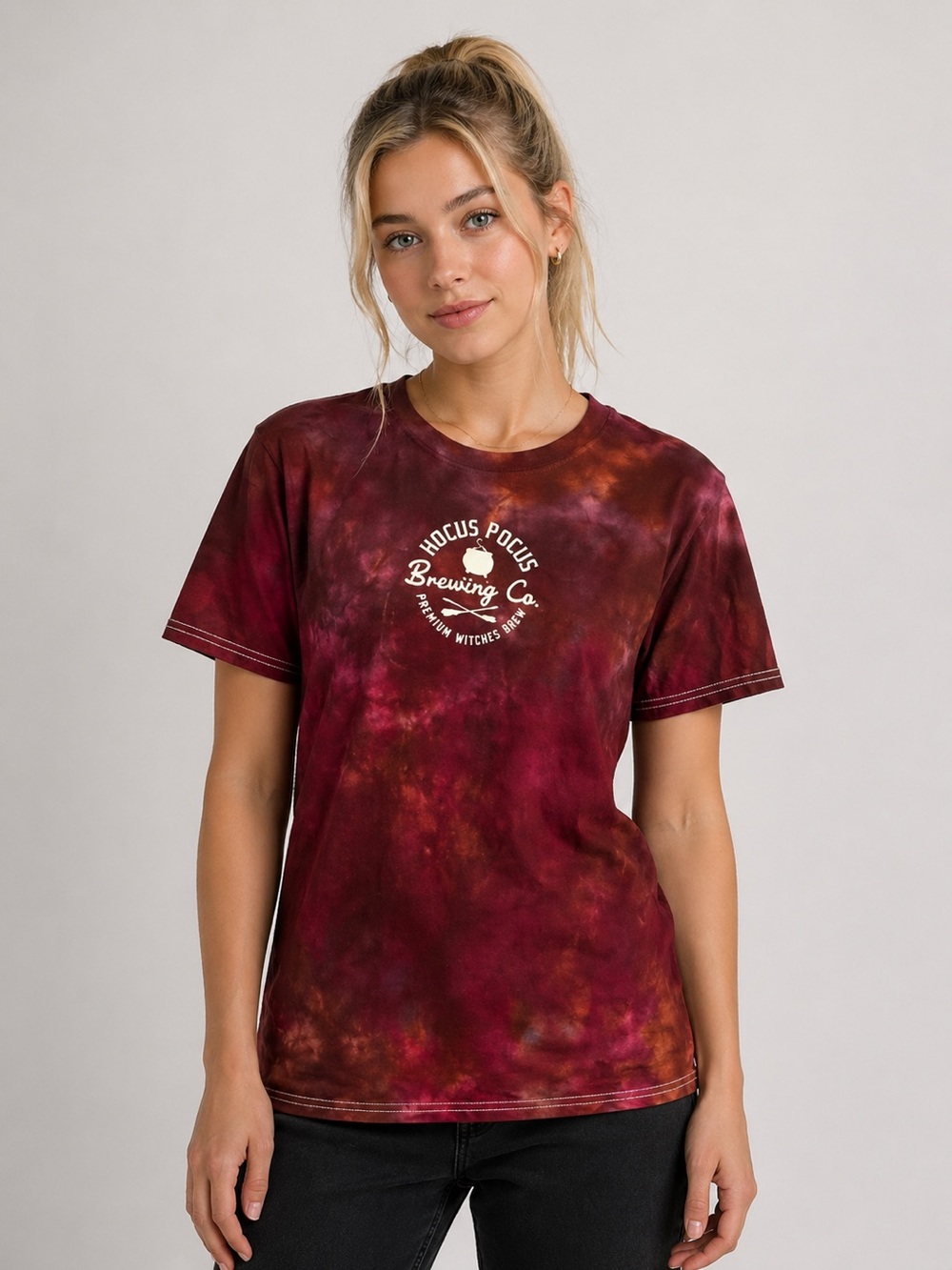 Gildan Ice Dyed Halloween Hocus Pocus Brewing Company Tshirt Small